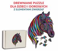 Puzzle Drewniane KOŃ XXL Prezent upominek podkładka pod mysz GRATIS