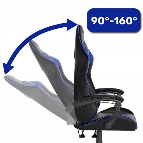 FOTEL GAMINGOWY CYBER CHAIRS X-LOGIC BLUE - BIUROWY na Arena.pl