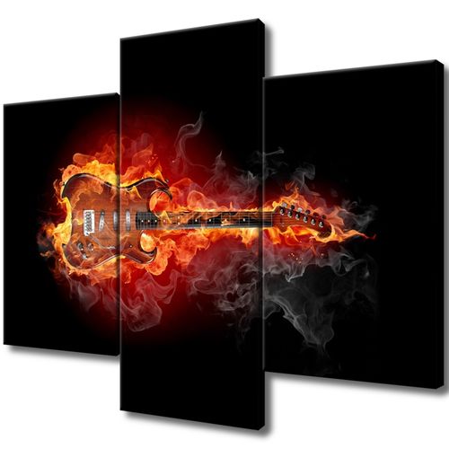 Foto-Obraz 90X70 Płonąca Gitara na Arena.pl