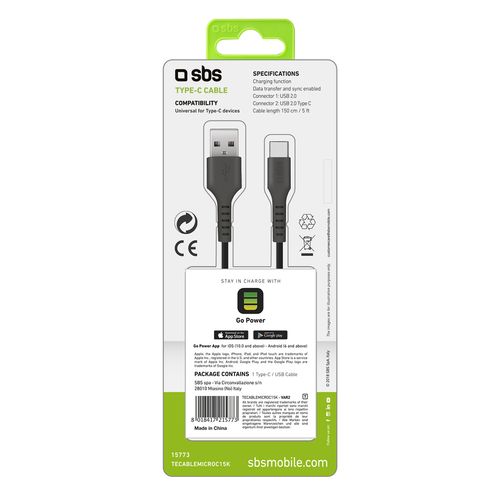 kabel przewód usb-a - usb-c 1.5m - czarny na Arena.pl