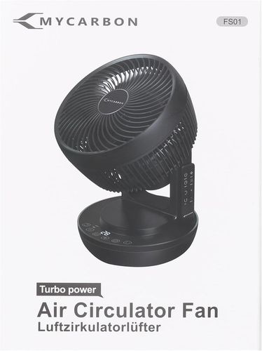 Cichy turbo-wentylator podłogowy MyCarbon do 30m2 pilot, czasomierz, czarny na Arena.pl