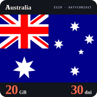 Karta eSIM Internet Australia 20 GB na 30 dni - bez rejestracji