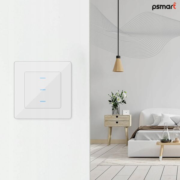 Przełącznik Włącznik 3 obwód ZigBee TUYA Przycisk PSMART Biały Szkło zdjęcie 3