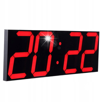 CHKOSDA Zegar cyfrowy z wyświetlaczem LED i pilotem, duży 45cm, CZERWONY