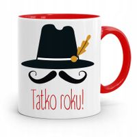 Kubek Czerwony Dla Taty Ojca Tatko Roku! Prezent Z Nadrukiem Ze Zdjęciem