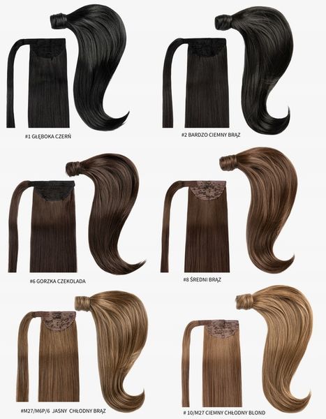 DOCZEPIANY KUCYK 50cm TRESKA ogon koński dopinka kitka 17 KOLORÓW doczepy zdjęcie 3