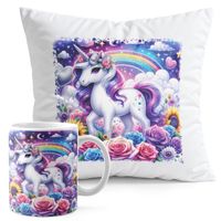 ZESTAW KUBEK + PODUSZKA DRUK - JEDNOROŻEC UNICORN KOŃ