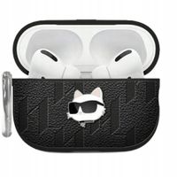 ETUI KARL LAGERFELD MONOGRAM CHOUPETTE DO AIRPODS 4 CZARNE SKÓRZANE