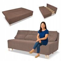 Kanapa sofa KIMO funkcja spania pojemnik Anafi brąz sztruks