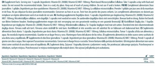 Naturalna witamina D3 2000IU + K2 100mcg Najwyższa Biodostępność na Arena.pl