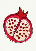 Plakat 50x70cm Nowoczesny Owoce I Granat I Pop Art Vintage