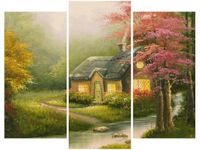 60 90CM OBRAZ 3 ELEM WIECZOREM STRUMYKIEM ŚCIENNY DRUK PŁÓTNO