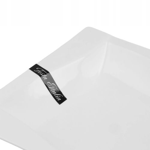 TALERZ OBIADOWY GŁĘBOKI KWADRATOWY 20,5CM VIVA PORCELANOWY DO ZUPY MAKARONU na Arena.pl