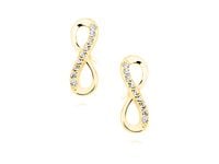 Delikatne pozłacane srebrne kolczyki celebrytka nieskończoność infinity z cyrkoniami srebro 925 Z1107E_G