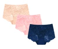 Majtki koronkowe seksowne przezroczyste zestaw 3 sztuki średni stan L