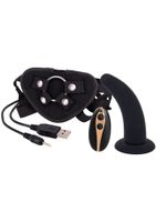 vibration dildo strap on 5inch black
