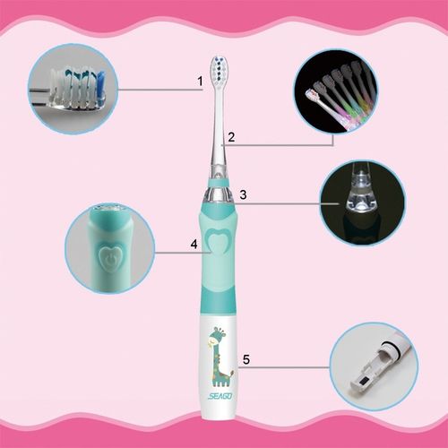 SONICZNA SZCZOTECZKA DO ZĘBÓW DLA DZIECI 3-12 LAT ZIELONA ŻYRAFKA SEAGO na Arena.pl