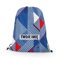 WORKO-PLECAK SPORTOWY z Twoim imieniem Niebiesko-czerwona geometria 207