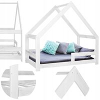 ŁÓŻKO DOMEK DLA DZIECI DZIECKA DREWNIANE DZIECIĘCE 160x80cm + STELAŻ