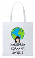 Dla Córki Córeczki Prezent Torba Eco Biała Shopper Z Nadrukiem Ze Zdjęciem