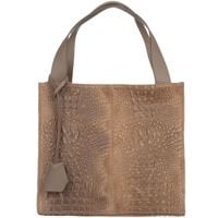 VERA PELLE torebka damska zamszowa shopper klasyczna kroko V510 taupe