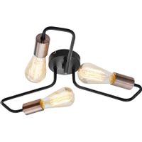 Industrialna lampa sufitowa Herpe sticks czarny miedziany