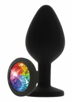 toyjoy rainbow booty jewel medium silikonowy z ozdobnym kryształem