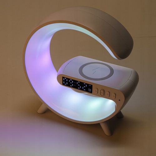 LAMPKA BIURKOWA LED RGB GŁOŚNIK RADIO gamingowa ŁADOWARKA INDUKCYJNA na Arena.pl