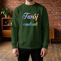 Bluza crewneck butelkowa zieleń z Twoim nadrukiem XXL