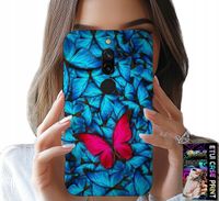 ETUI DO XIAOMI REDMI 8 - NIEBIESKIE MOTYLKI, MOTYL, KOBIECE WZORY