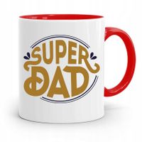 Kubek Czerwony Dla Taty Ojca Super Dad Prezent Z Nadrukiem Ze Zdjęciem