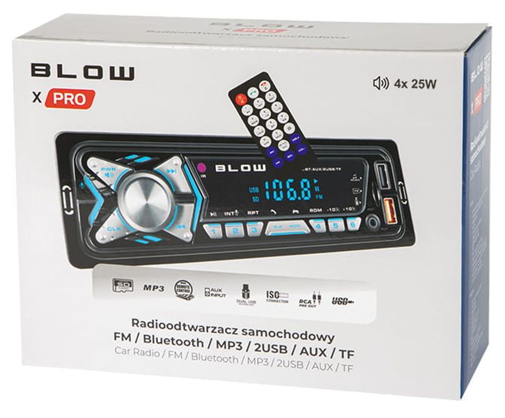 Radio samochodowe Blow X-PRO Bluetooth, MP3, USB, Pilot zdjęcie 4