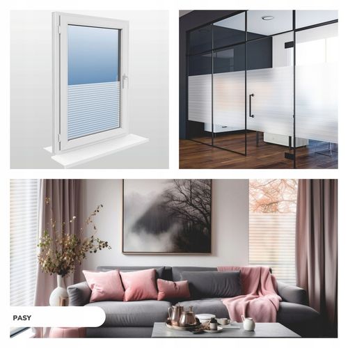 FOLIA OKIENNA STATYCZNA 45x150 MLECZNA KWIATY PASY WZORY OKLEINA na Arena.pl