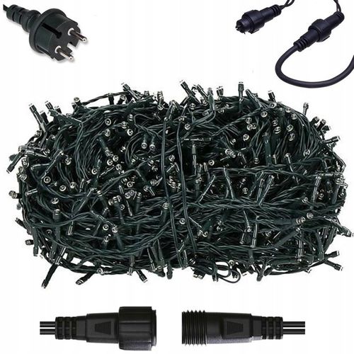 Lampki choinkowe LAMPKI ZEWNĘTRZNE 1000 LED ZIMNE + FLASH 67m na Arena.pl