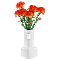 Wazon ceramiczny dekoracyjny H20cm Biały Połysk nowoczesny flakon na kwiaty