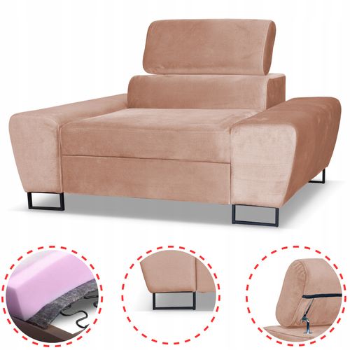 Zestaw mebli wypoczynkowych salonu Bosso Sofa 3os fotele beż na Arena.pl