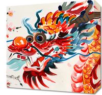 Obraz 40x40cm Smok o Żywej Barwie