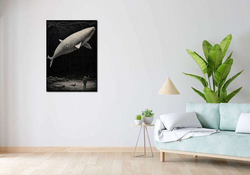 Plakat 67,5x95cm Biały Wieloryb zdjęcie 4