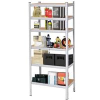 Regał metalowy z 6 półkami 225x110x50 cm 900 kg do garażu, piwnicy