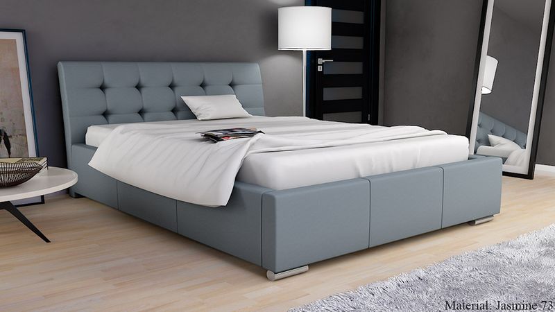 ŁÓŻKO SYPIALNIANE 180x200 Z STELAŻEM I POJEMNIKIEM ŁÓŻKO TAPICEROWANE zdjęcie 8