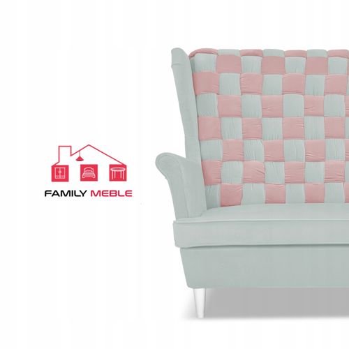 Sofa kanapa uszak CAROL DUO skandynawska Family Meble szaro - różowa na Arena.pl