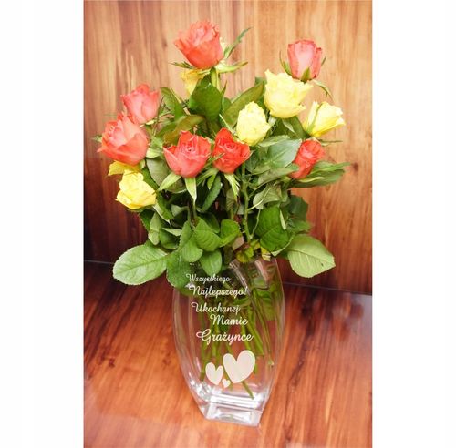 Wazon na kwiaty w pudełku z grawerem Prezent Dzień nauczyciela, na Arena.pl