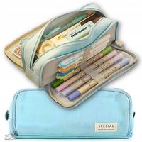 Duży Piórnik Szkolny Saszetka Trzykomorowy na Zamek Piórnik do Szkoły