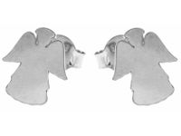 Delikatne rodowane srebrne gładkie kolczyki celebrytka anioł aniołek angel srebro 925 V026S