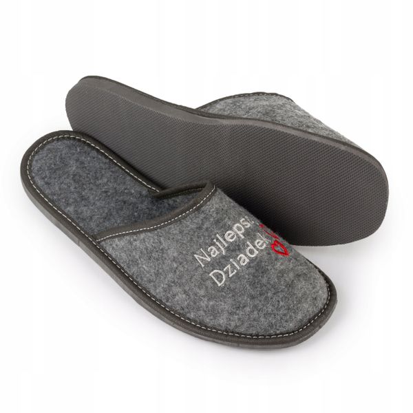 Kapcie Najlepszy Dziadek Filc Ciepłe Dzień Dziadka zdjęcie 3