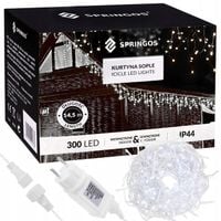 LAMPKI SOPLE 300 LED ZEWNĘTRZNE CHOINKOWE FLASH KURTYNA GIRLANDA ŚWIETLNA