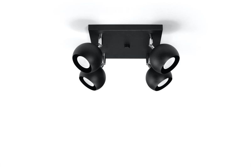 Plafon LAMPA sufitowa SL.0446 kwadratowa OPRAWA reflektorki kule balls czarne zdjęcie 3