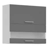 Tiffany T-10/G80W Szary połysk MDF szafka witryna szybko