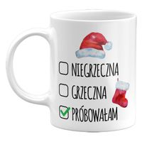 KUBEK NIEGRZECZNA, GRZECZNA, PRÓBOWAŁAM, ŚMIESZNY KUBEK, 330ML