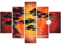 105CM 150CM OBRAZ 5 ELEM DRZEWO ŚWIETLE KSIĘŻYCA DRUK